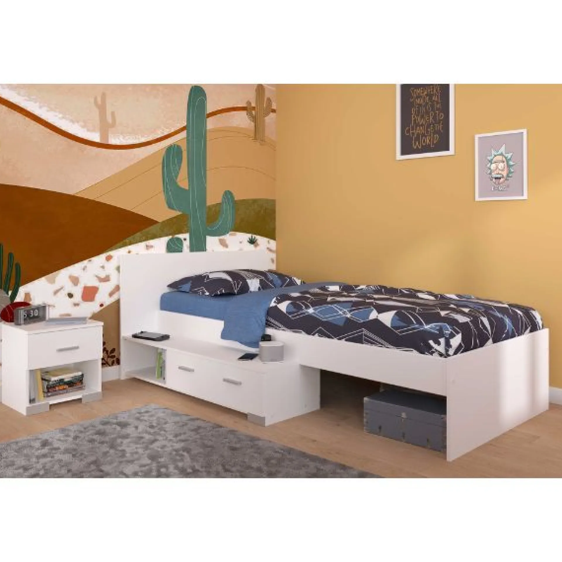 Kinder Parisot Kinderzimmer-Set Galaxy | Einzelbett, Nachttisch |