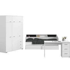Kinder Parisot Kinderzimmer-Set Galaxy | Einzelbett, Schreibtisch, Kleiderschrank |