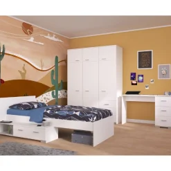 Kinder Parisot Kinderzimmer-Set Galaxy | Einzelbett, Schreibtisch, Kleiderschrank |