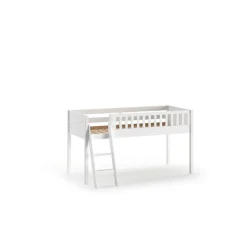 Kinderzimmer-Set Scott - Halbhochbett, Schreibtisch & Bücherregal - Weiß
