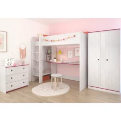 Kinder Parisot Kinderzimmer-Set Smoozy | Hochbett, Kommode und Kleiderschrank |