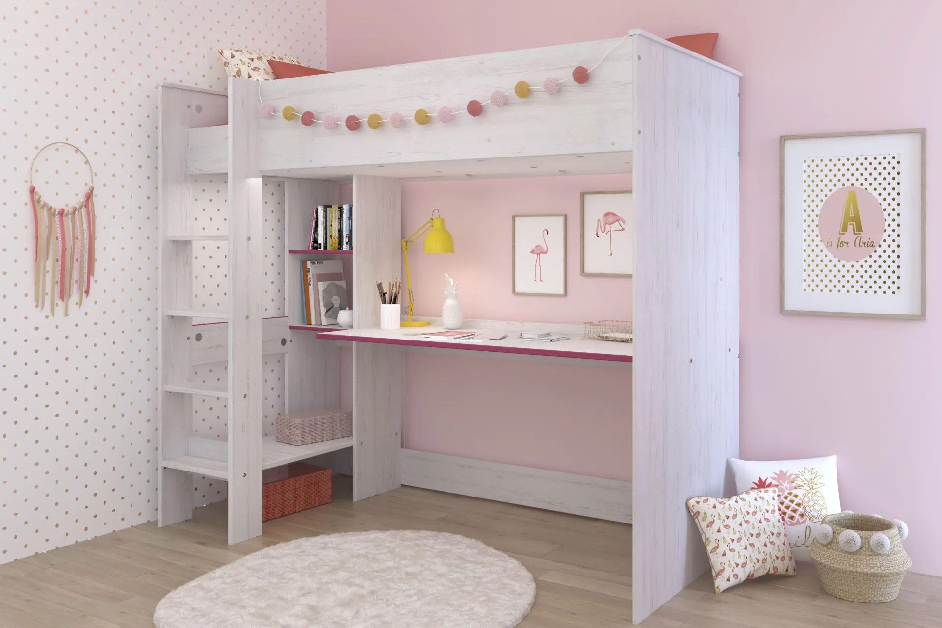 Kinder Parisot Kinderzimmer-Set Smoozy | Hochbett und Kommode |