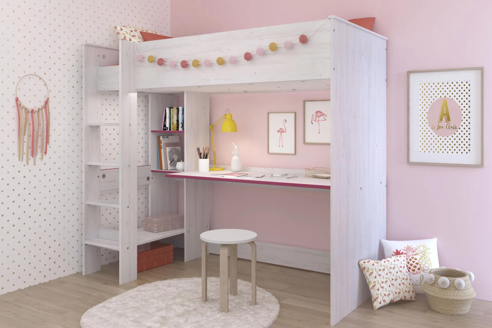 Kinder Parisot Kinderzimmer-Set Smoozy | Hochbett und Kommode |