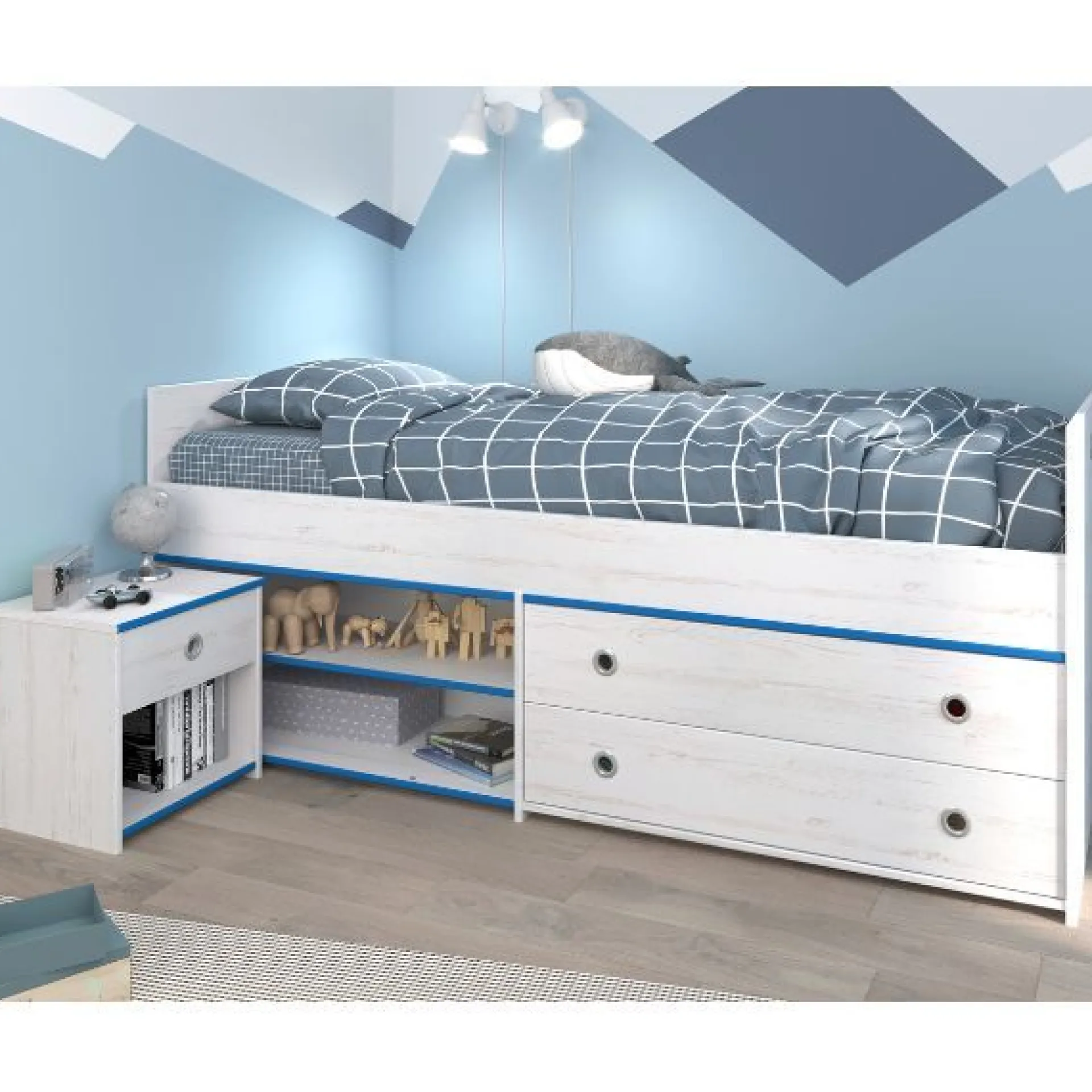 Kinder Parisot Kinderzimmer-Set Smoozy | Kabinenbett und Nachttisch |
