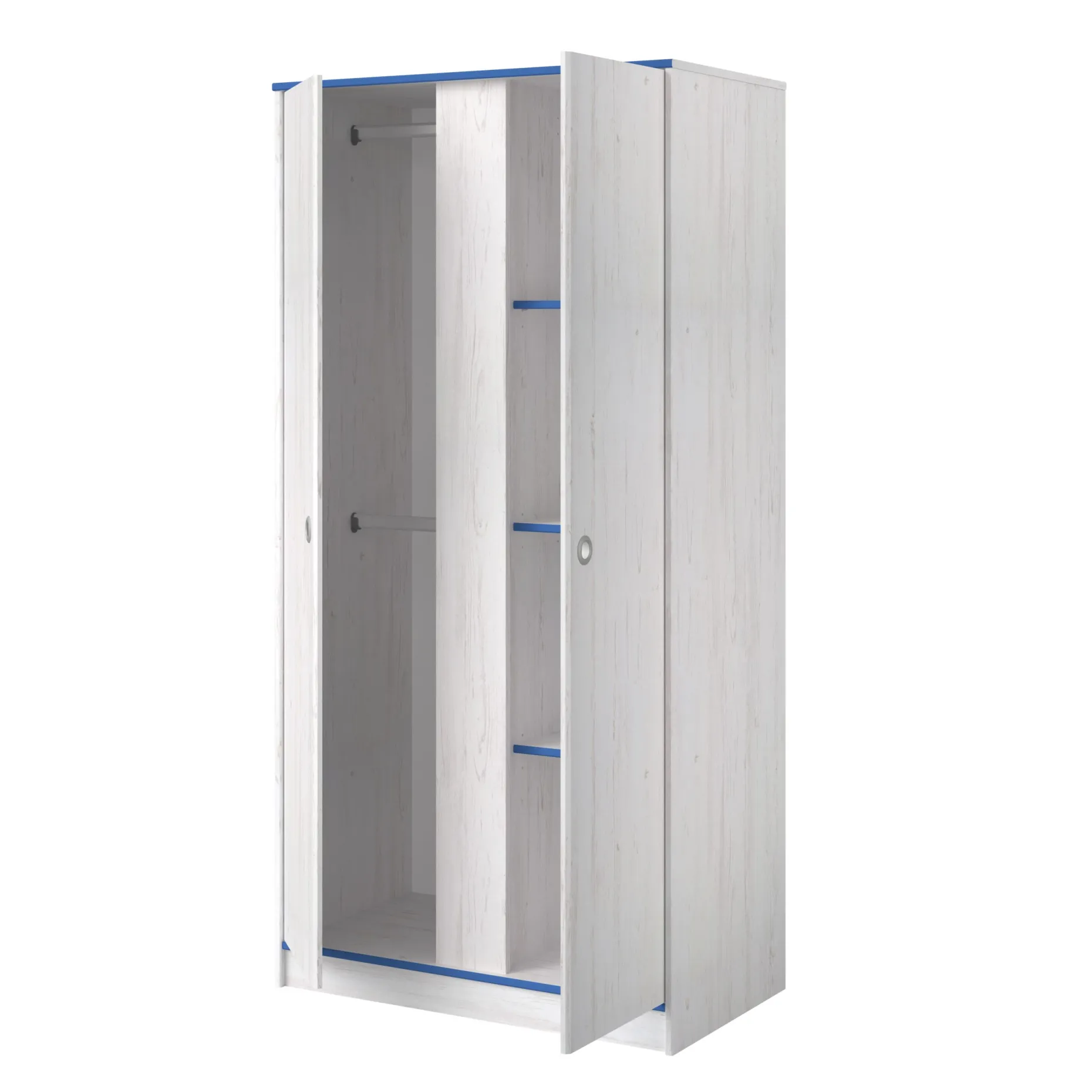 Kinderzimmer-Set Smoozy | Kinderbett, Kleiderschrank und Nachttisch | Weiß