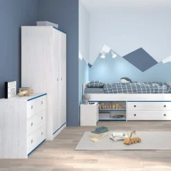 Kinder Parisot Kinderzimmer-Set Smoozy | Kinderbett, Kleiderschrank, Kommode und Nachttisch |