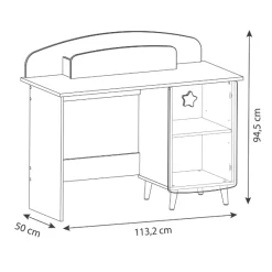 Kinder CBA Kinderzimmer Stellar: Bett 90x200cm, Nachttisch, Kommode, Kleiderschrank, Schreibtisch