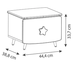 Kinder CBA Kinderzimmer Stellar: Bett 90x200cm, Nachttisch, Kommode, Kleiderschrank