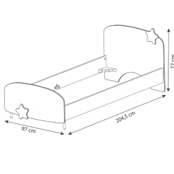 Kinder CBA Kinderzimmer Stellar: Bett 90x200cm, Nachttisch, Kommode, Kleiderschrank