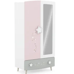 Kinder CBA Kinderzimmer Stellar: Bett 90x200cm, Nachttisch, Kommode, Kleiderschrank