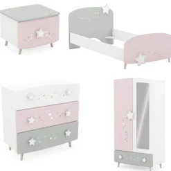 Kinder CBA Kinderzimmer Stellar: Bett 90x190cm, Nachttisch, Kommode, Kleiderschrank