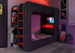 Klappbarer Lattenrost mit Sitzkissen für Hochbett Graham 90x200cm