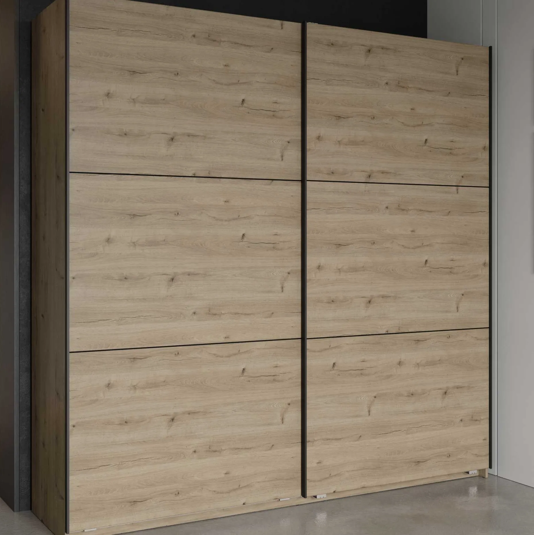 Kleiderschrank Alhambra - 221x60x224cm - Eiche Dekor