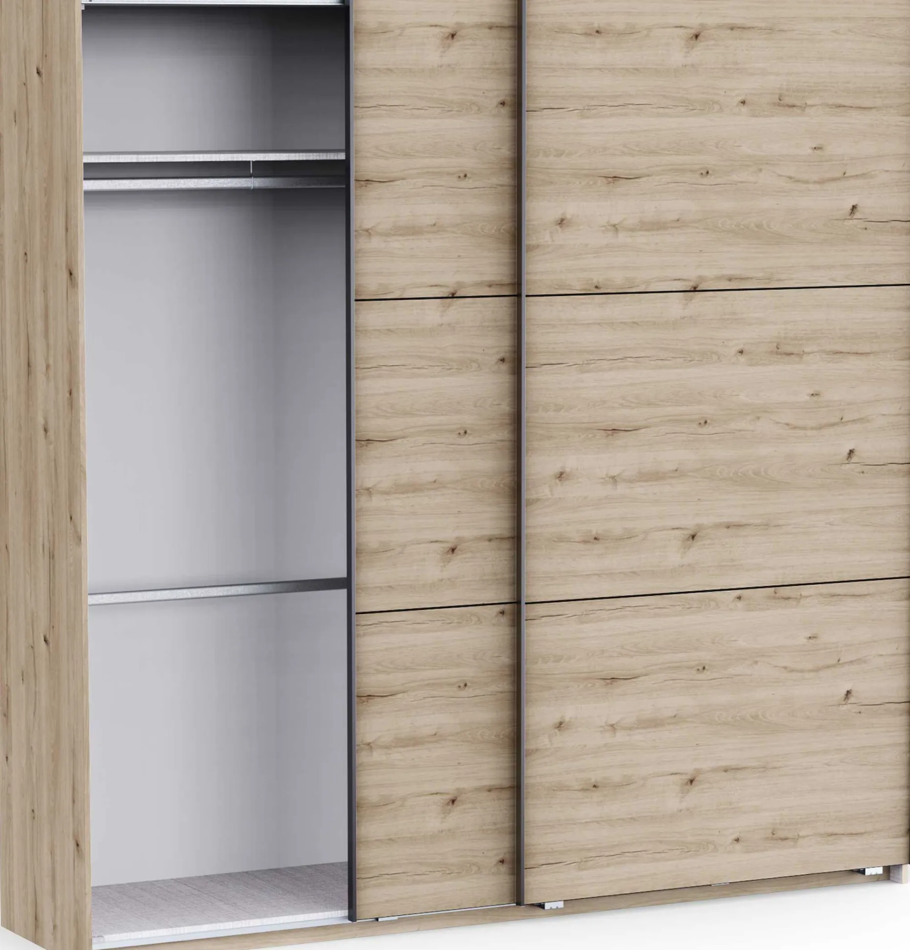 Kleiderschrank Alhambra - 221x60x224cm - Eiche Dekor