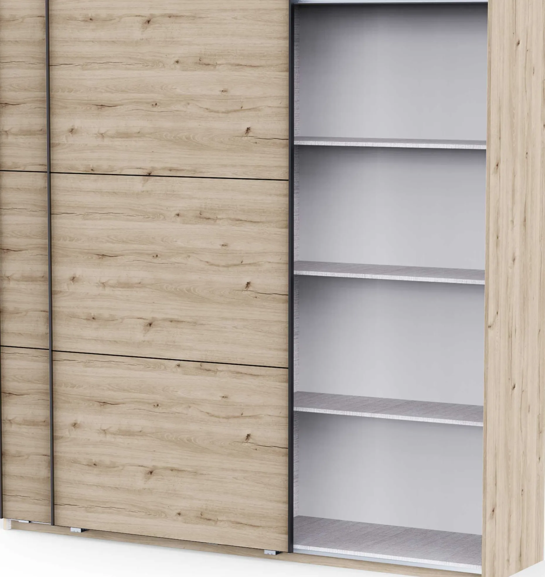 Kleiderschrank Alhambra - 221x60x224cm - Eiche Dekor