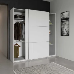 Kleiderschrank Alhambra - 221x60x224cm - weiß