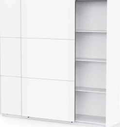 Kleiderschrank Alhambra - 221x60x224cm - weiß