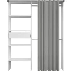 Kleiderschrank Barit 143cm - weiß/grau