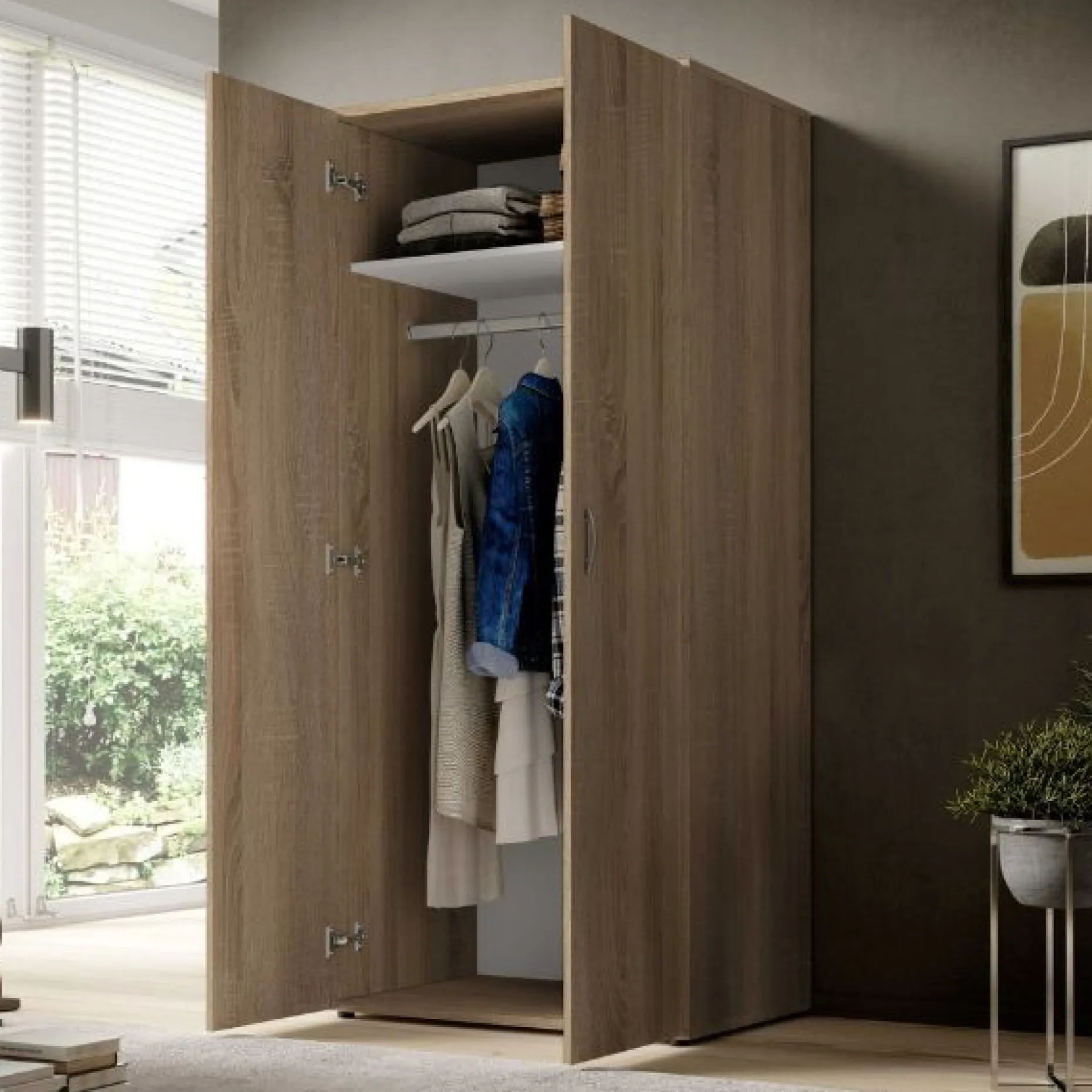 Kleiderschrank Base | 81 x 51 x 176 cm | Oak Design