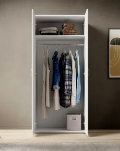 Kleiderschrank Base | 80 x 52 x 177 cm | Weiß