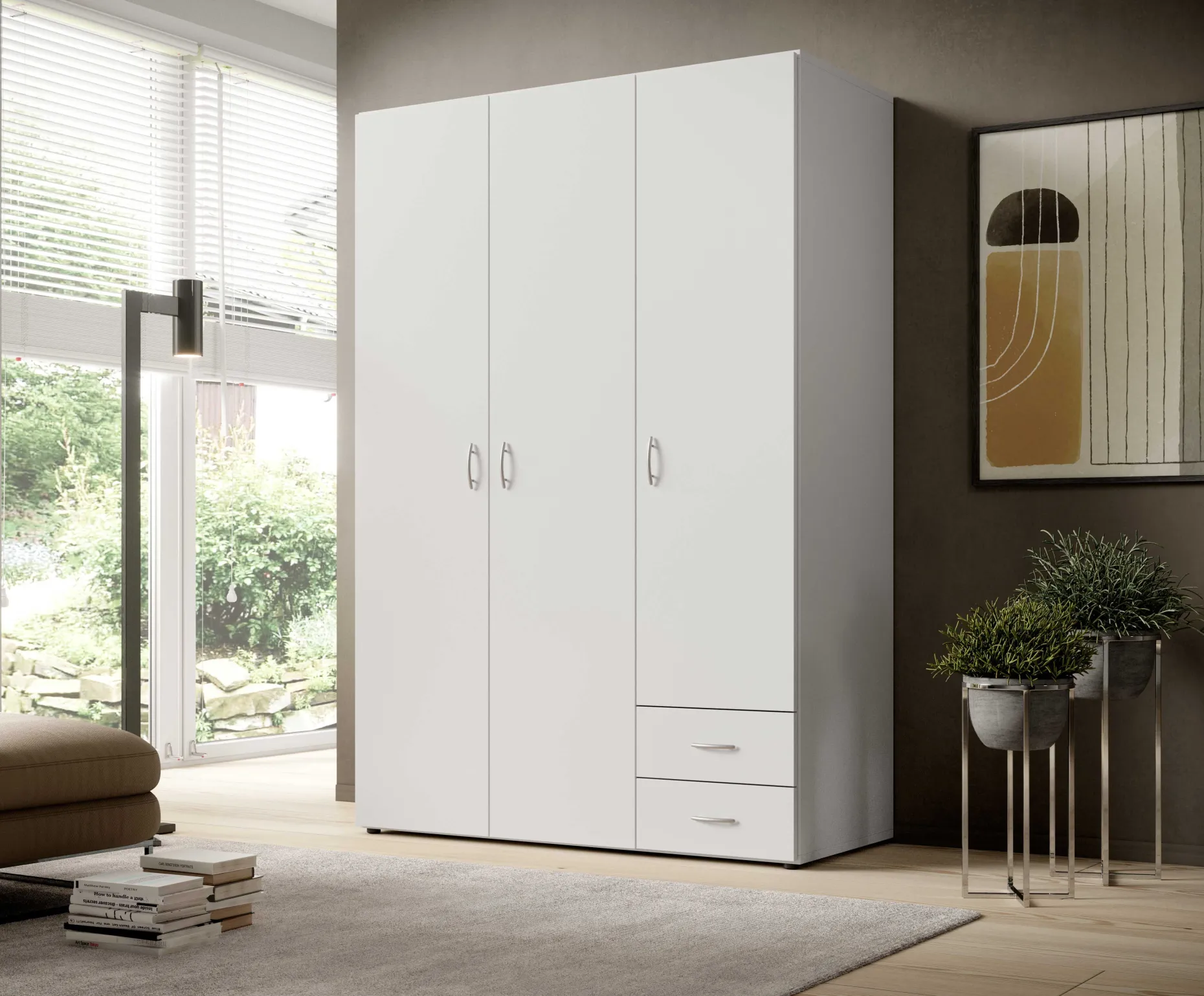 Kleiderschrank Base | 120 x 51 x 176 cm | Weiß