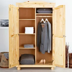 Kleiderschrank Bastian mit 2 Türen - Kieferholz