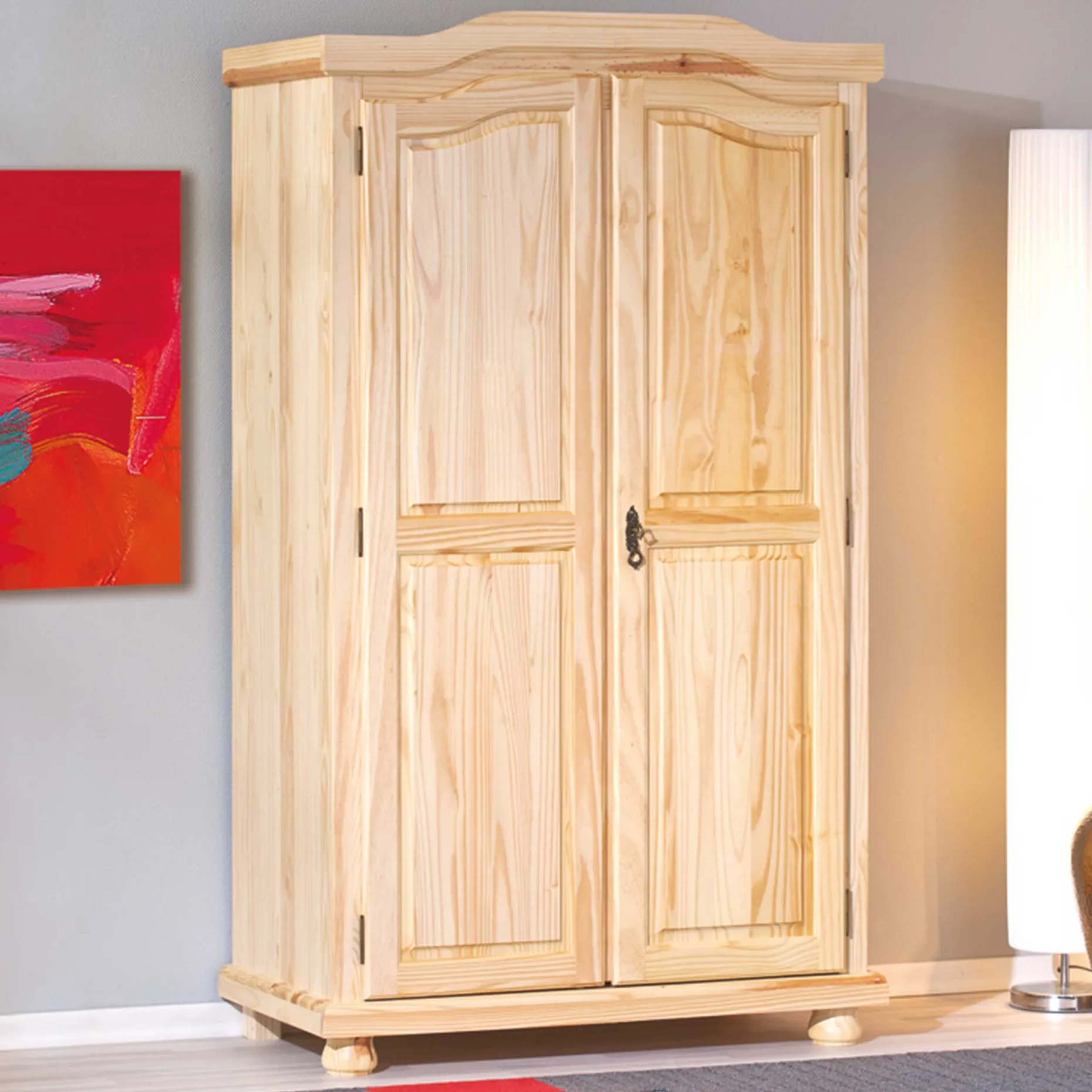 Kleiderschrank Bastian mit 2 Türen - Kieferholz