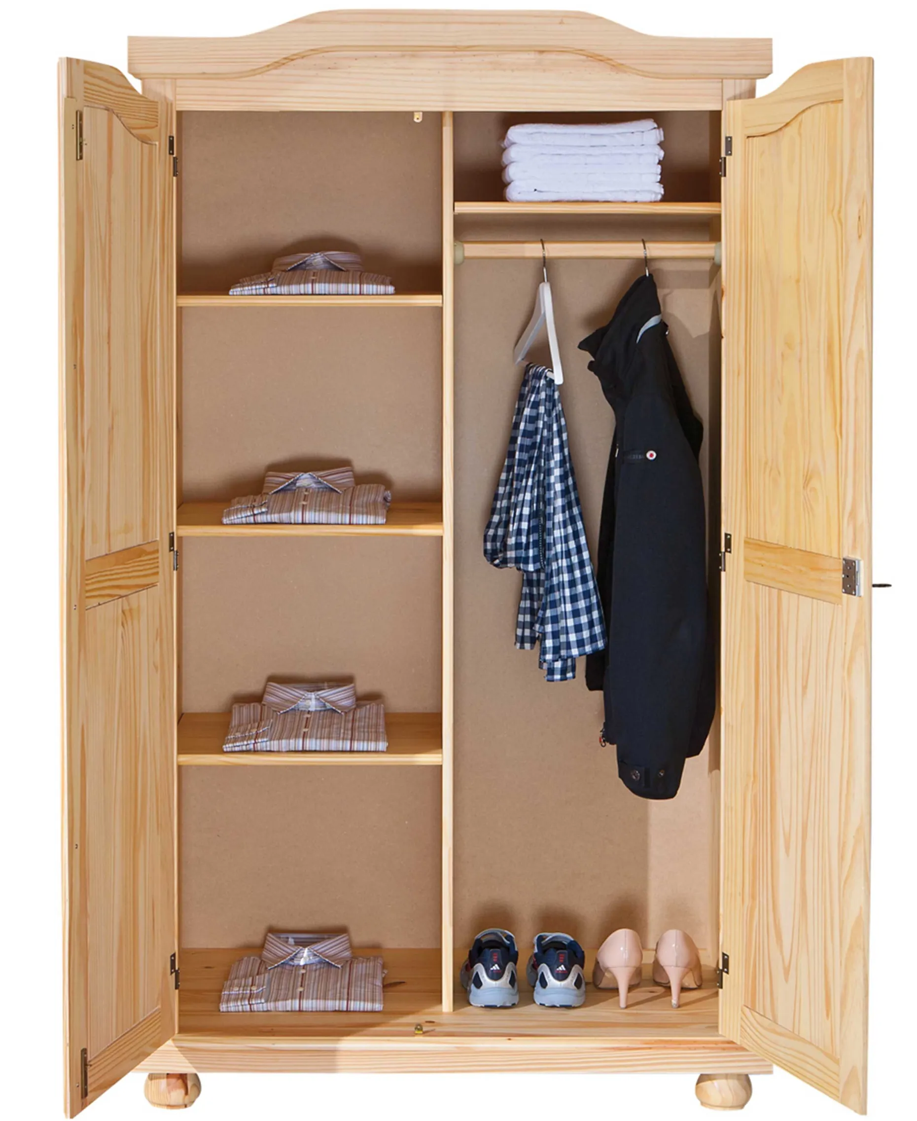 Kleiderschrank Bastian mit 2 Türen - Kieferholz