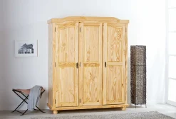 Kleiderschrank Bastian mit 3 Türen - Kieferholz