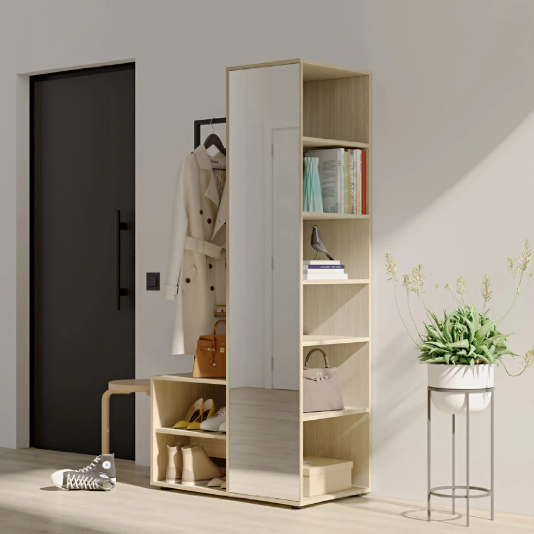 Kleiderschrank Beatrix - Eiche hell