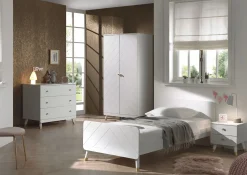 Kleiderschrank Billy 2 Türen MDF - weiß/gold