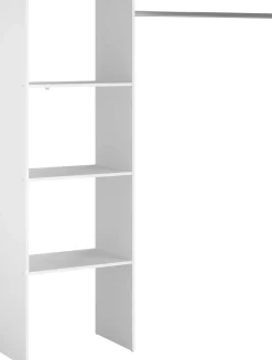 Kleiderschrank Botan B - 160cm, 3 Einlegeböden und 1 Kleiderstange - weiß