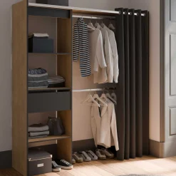 Kleiderschrank Chicago - 50x114x192 cm - Braun/Eiche