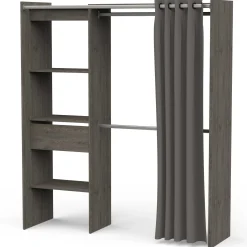 Kleiderschrank Chicago - 50x114x192 cm - Schwarz/Eiche