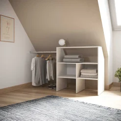 Kleiderschrank Côme - 171x50x91cm - 5 Fächer und 1 Kleiderstange - weiß