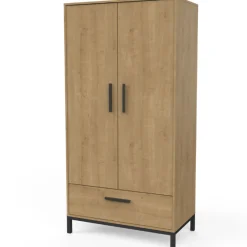 Kleiderschrank Craig-Hamilton Eiche/Mattschwarz