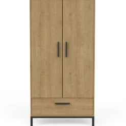 Kleiderschrank Craig-Hamilton Eiche/Mattschwarz
