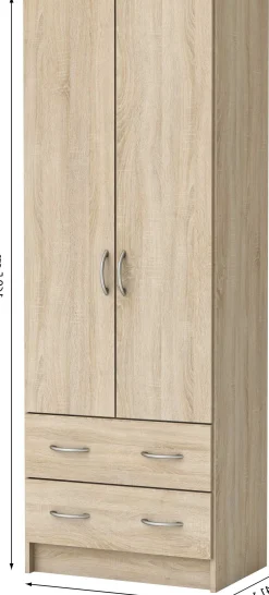 Kleiderschrank Diete-gebürstete Eiche