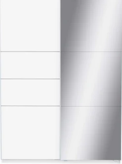 Kleiderschrank Faust - 148x60x203cm - mit Spiegel - 2 Türen - weiß