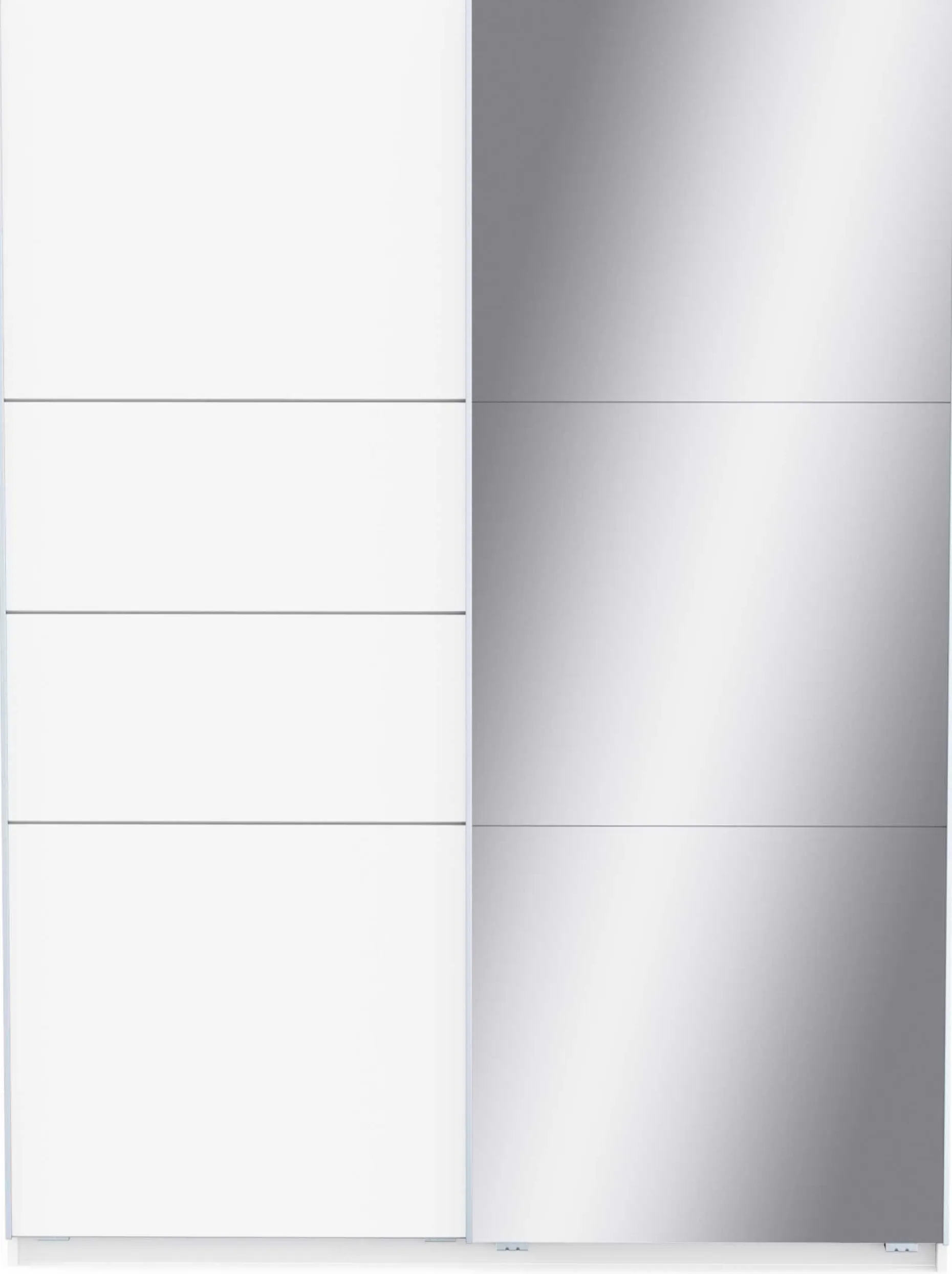 Kleiderschrank Faust - 148x60x203cm - mit Spiegel - 2 Türen - weiß