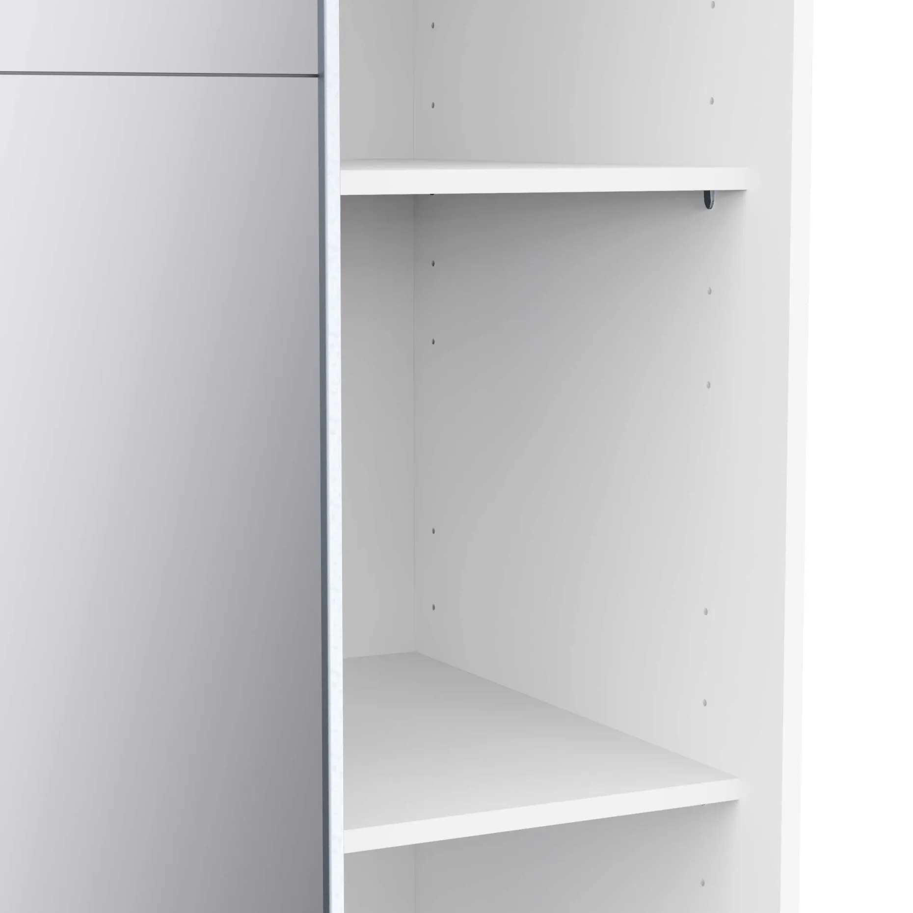 Kleiderschrank Faust - 148x60x203cm - mit Spiegel - 2 Türen - weiß