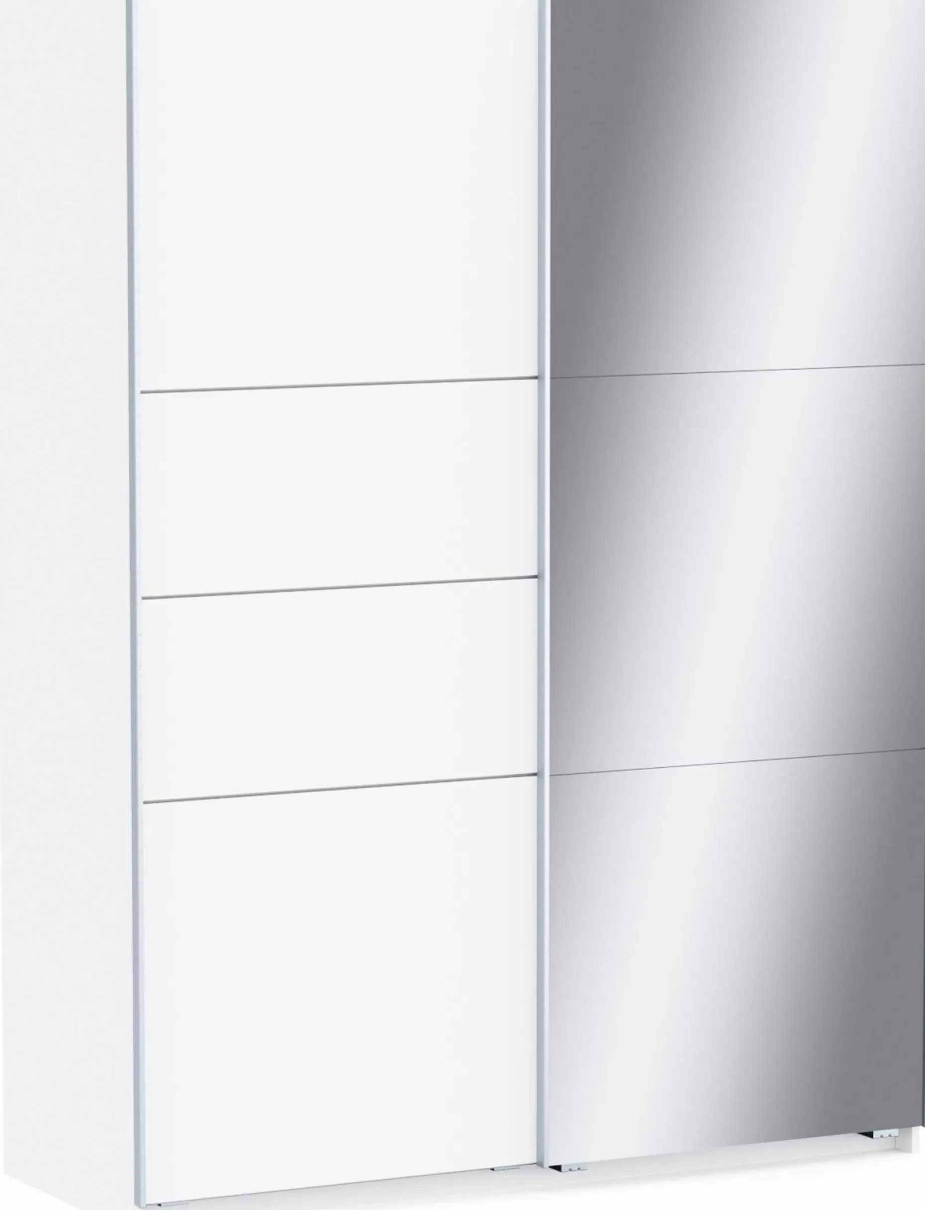 Kleiderschrank Faust - 148x60x203cm - mit Spiegel - 2 Türen - weiß