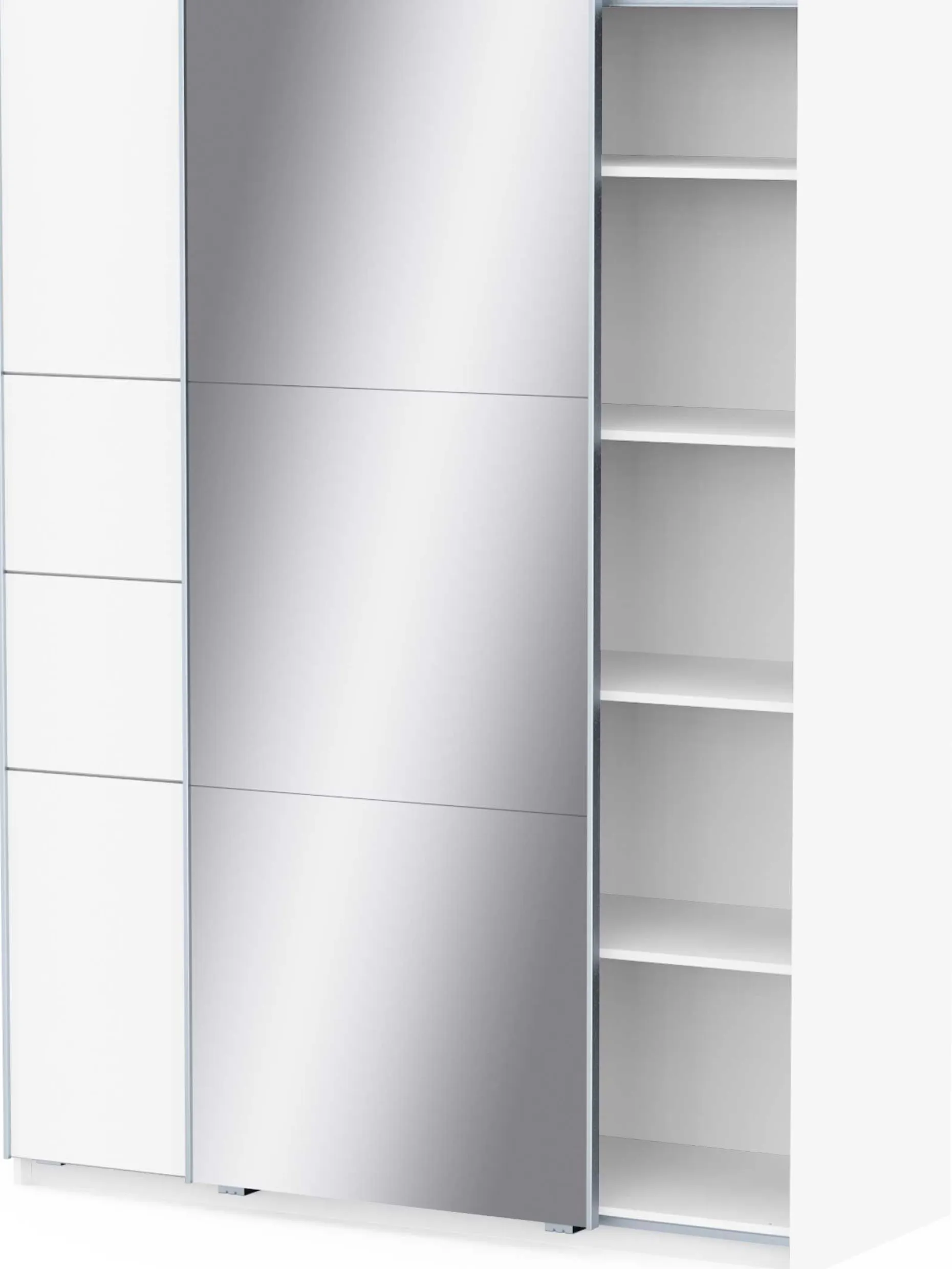 Kleiderschrank Faust - 148x60x203cm - mit Spiegel - 2 Türen - weiß