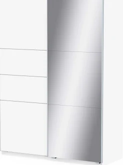 Kleiderschrank Faust - 148x60x203cm - mit Spiegel - 2 Türen - weiß