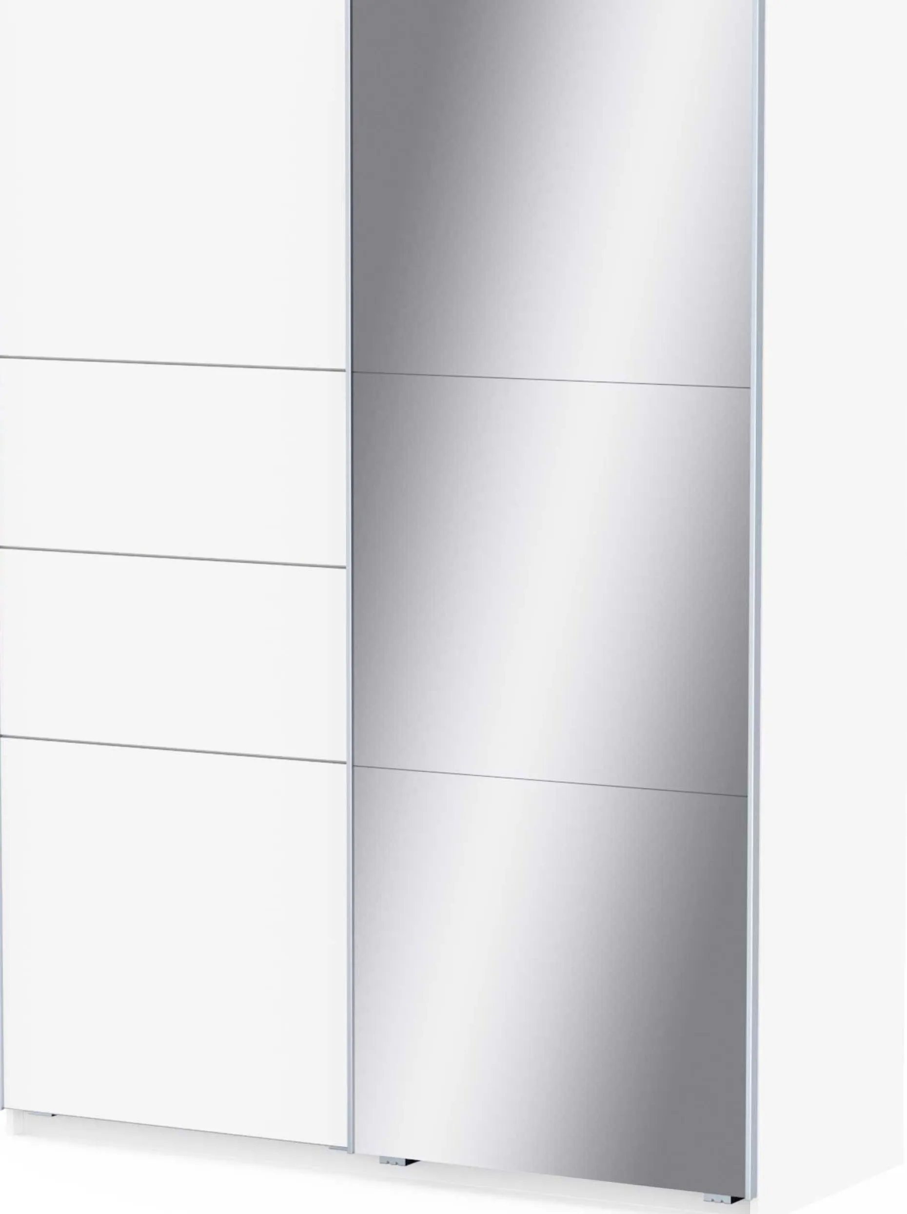 Kleiderschrank Faust - 148x60x203cm - mit Spiegel - 2 Türen - weiß
