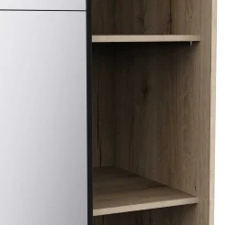 Kleiderschrank Faust - 148x60x203cm - mit Spiegel - 2 Türen - Eichendekor