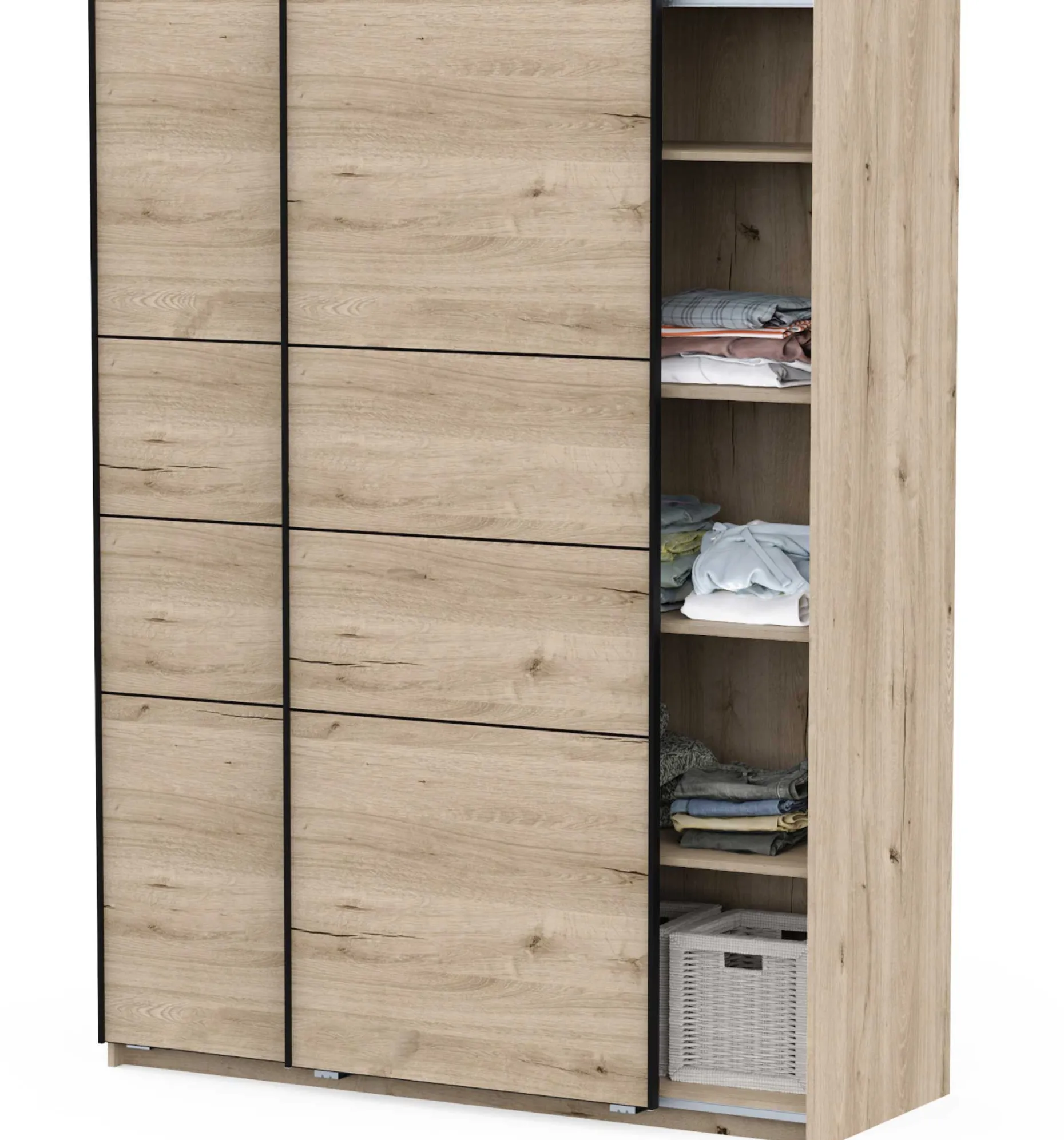 Kleiderschrank Faust - 148x60x203cm - 2 Türen - Eiche Dekor