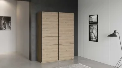 Kleiderschrank Faust - 148x60x203cm - 2 Türen - Eiche Dekor