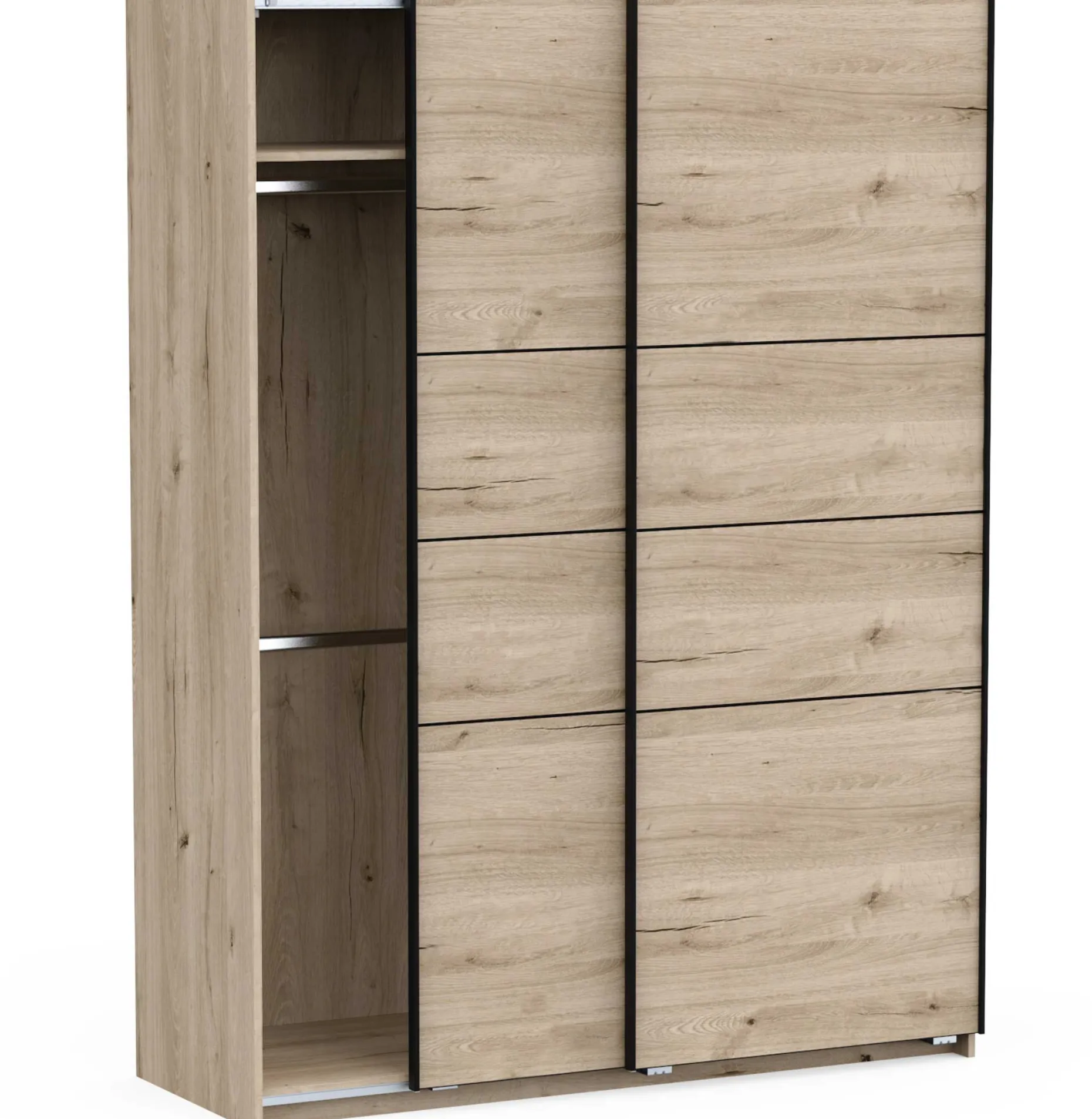 Kleiderschrank Faust - 148x60x203cm - 2 Türen - Eiche Dekor