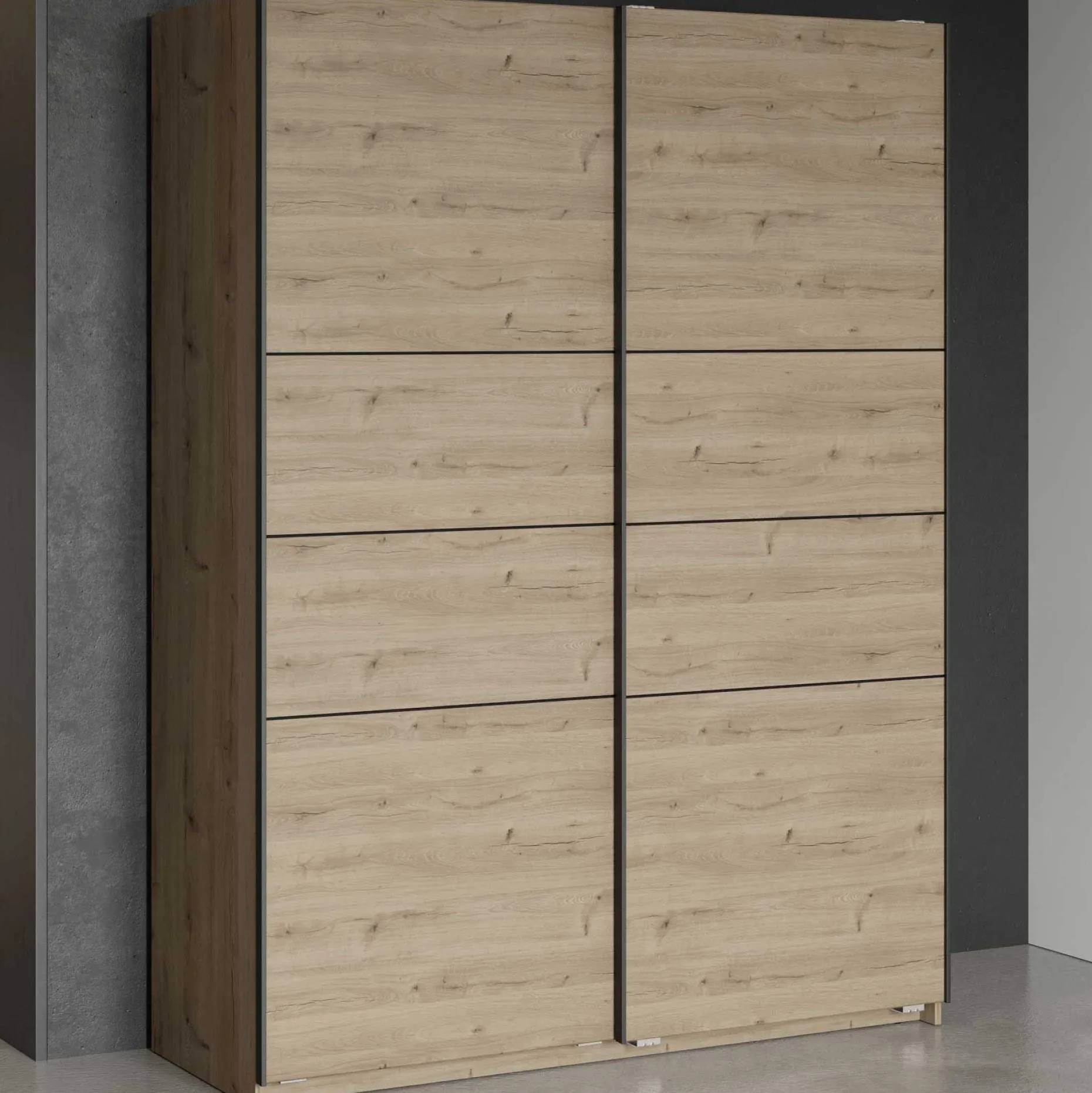 Kleiderschrank Faust - 148x60x203cm - 2 Türen - Eiche Dekor